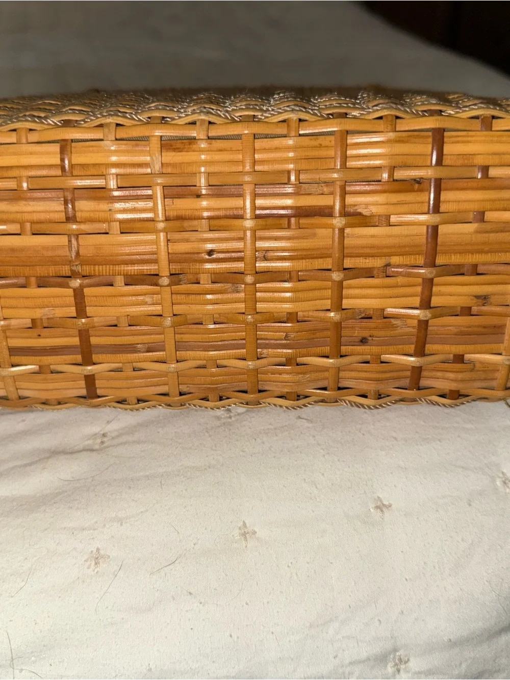 Vintage The Sak Woven Basket Tote Bag Neutral Tan Summer Market Bag